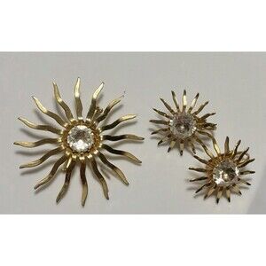 Vintage Sarah Coventry "Fascination" (1959) Brooch & Clip On Earrings Set